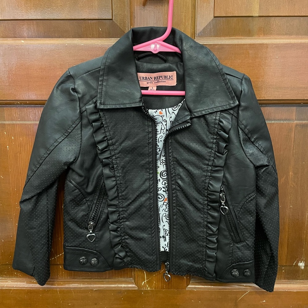 Toddler Girls Urban Republic Faux Leather Motorcycle Jacket.